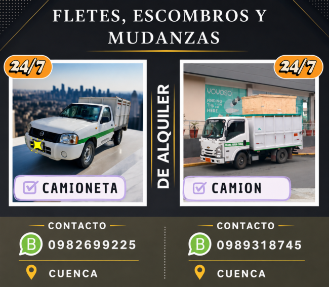 camiones y camionetas para fletes cuenca